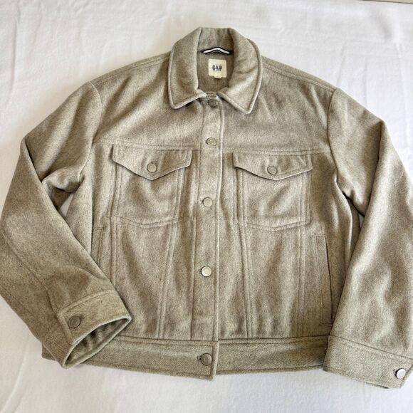 GAP Jackets & Blazers - GAP Gray Wool Blend Trucker Jacket